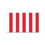 Vertical Stripes - White and Alizarin Red Sticker Rectangular (10 pack)