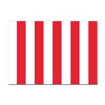 Vertical Stripes - White and Alizarin Red Sticker A4 (100 pack)