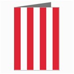 Vertical Stripes - White and Alizarin Red Greeting Card