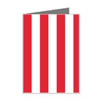 Vertical Stripes - White and Alizarin Red Mini Greeting Card