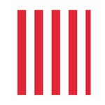 Vertical Stripes - White and Alizarin Red Greeting Card 4.5  x 6 