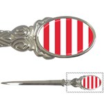 Vertical Stripes - White and Alizarin Red Letter Opener
