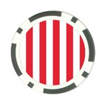 Vertical Stripes - White and Alizarin Red Poker Chip Card Guard (10 pack)