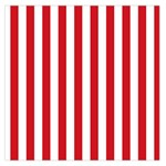 Vertical Stripes - White and Fire Engine Red Large Satin Scarf (Square)