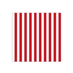 Vertical Stripes - White and Fire Engine Red Satin Bandana Scarf