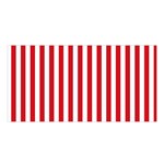 Vertical Stripes - White and Fire Engine Red Satin Shawl