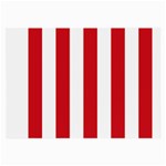 Vertical Stripes - White and Fire Engine Red Large Glasses Cloth (2 Sides)