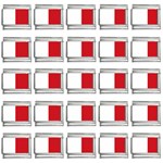 Vertical Stripes - White and Fire Engine Red 9mm Italian Charm (25 pack)