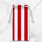 Vertical Stripes - White and Fire Engine Red Jewelry Bag