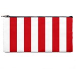 Vertical Stripes - White and Fire Engine Red Pencil Case