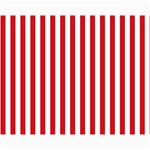 Vertical Stripes - White and Fire Engine Red Collage 11  x 14 