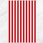 Vertical Stripes - White and Fire Engine Red Canvas 20  x 30 