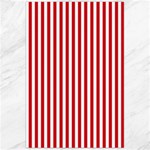 Vertical Stripes - White and Fire Engine Red Canvas 24  x 36 