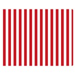 Vertical Stripes - White and Fire Engine Red Double Sided Flano Blanket (Medium)