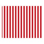 Vertical Stripes - White and Fire Engine Red Double Sided Flano Blanket (Large)