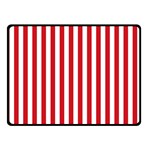 Vertical Stripes - White and Fire Engine Red Double Sided Fleece Blanket (Small) (Two Sides)