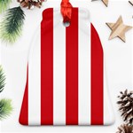 Vertical Stripes - White and Fire Engine Red Ornament (Bell)