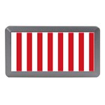 Vertical Stripes - White and Fire Engine Red Memory Card Reader (Mini)