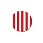 Vertical Stripes - White and Fire Engine Red Golf Ball Marker
