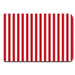 Vertical Stripes - White and Fire Engine Red Large Doormat