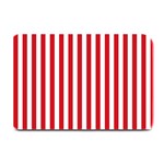 Vertical Stripes - White and Fire Engine Red Plate Mat