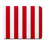 Vertical Stripes - White and Fire Engine Red Large Mousepad