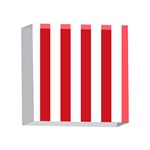 Vertical Stripes - White and Fire Engine Red 4 x 4  Acrylic Photo Block