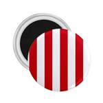 Vertical Stripes - White and Fire Engine Red 2.25  Magnet