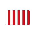 Vertical Stripes - White and Fire Engine Red Magnet (Name Card)