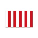 Vertical Stripes - White and Fire Engine Red Sticker Rectangular (10 pack)