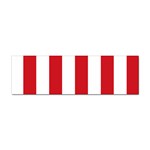Vertical Stripes - White and Fire Engine Red Sticker Bumper (10 pack)
