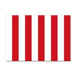 Vertical Stripes - White and Fire Engine Red Sticker A4 (10 pack)