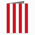 Vertical Stripes - White and Fire Engine Red Greeting Card