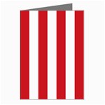 Vertical Stripes - White and Fire Engine Red Greeting Cards (Pkg of 8)