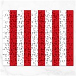 Vertical Stripes - White and Fire Engine Red Jigsaw Puzzle (Rectangular)