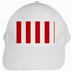 Vertical Stripes - White and Fire Engine Red White Cap