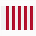 Vertical Stripes - White and Cardinal Red Large Glasses Cloth (2 Sides)