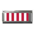 Vertical Stripes - White and Cardinal Red Superlink Italian Charm (9mm)
