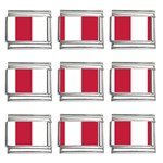 Vertical Stripes - White and Cardinal Red 9mm Italian Charm (9 pack)