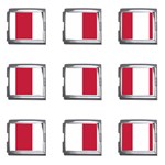 Vertical Stripes - White and Cardinal Red Mega Link Italian Charm (9 pack)