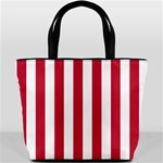 Vertical Stripes - White and Cardinal Red Bucket Bag