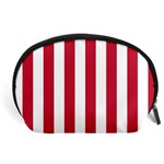 Vertical Stripes - White and Cardinal Red Accessory Pouch (Large)