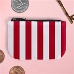 Vertical Stripes - White and Cardinal Red Mini Coin Purse