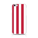 Vertical Stripes - White and Cardinal Red Apple iPhone 6/6S Silicone Case (Transparent)