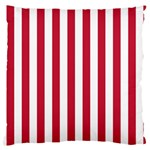Vertical Stripes - White and Cardinal Red Large Cushion Case (Two Sides)