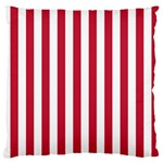 Vertical Stripes - White and Cardinal Red Standard Flano Cushion Case (One Side)