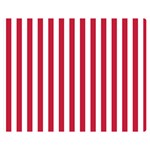 Vertical Stripes - White and Cardinal Red Double Sided Flano Blanket (Medium)