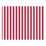 Vertical Stripes - White and Cardinal Red Double Sided Flano Blanket (Large)