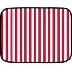 Vertical Stripes - White and Cardinal Red Fleece Blanket (Mini)