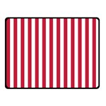 Vertical Stripes - White and Cardinal Red Fleece Blanket (Small) (One Side)